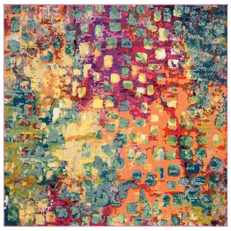 Safavieh 3 x 3 ft. Madison 400 Bohemian Square Area Rug Fuchsia & Gold MAD425D-3SQ